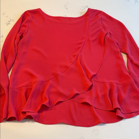 LOFT Red Ruffle Blouse - Picture 4 of 6